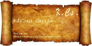 Kányi Csilla névjegykártya