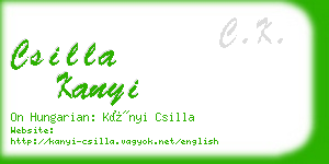 csilla kanyi business card